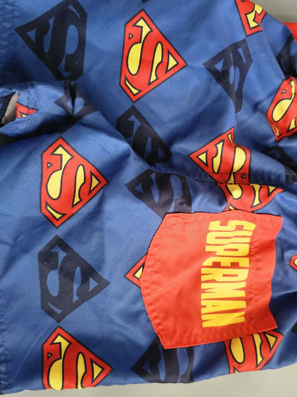 DC Boys Blue and Red Superman Swim Romper